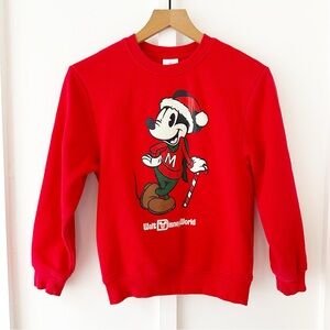DISNEY PARKS red Christmas Mickey sweatshirt